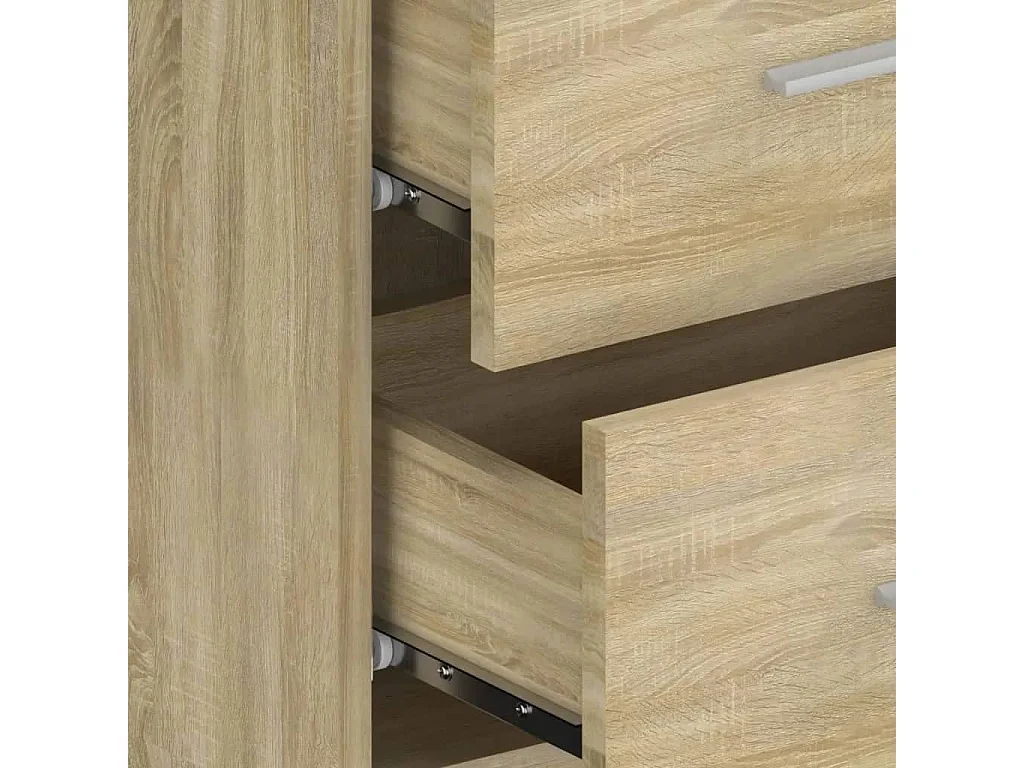 Hoofdbord met kastjes bewerkt hout sonoma eikenkleurig