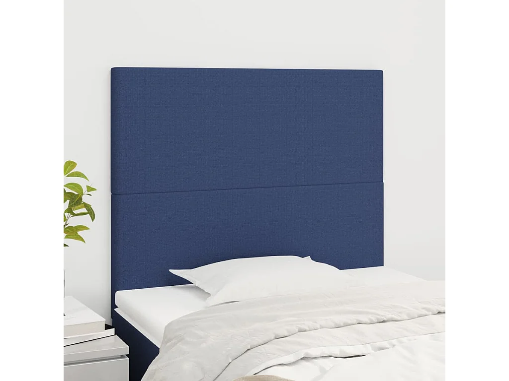 Tête de lit Bleu 90x5x118/128 cm Tissu