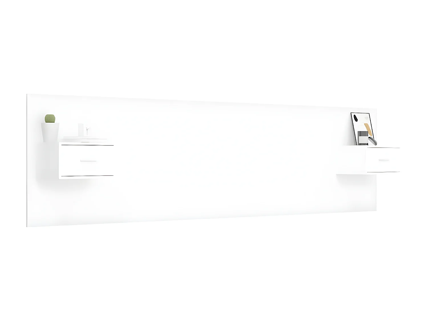 Tête de lit avec armoires Blanc Bois d’ingénierie