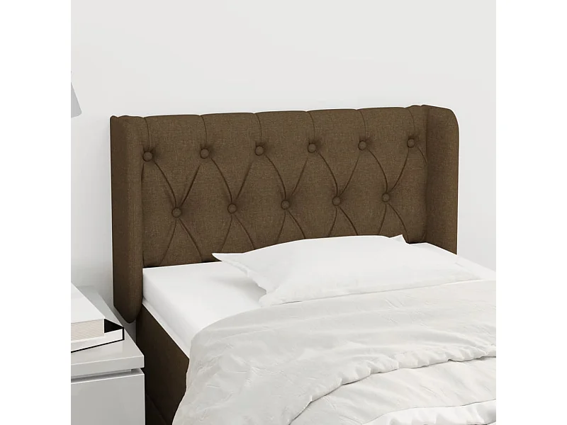 Kopfteil mit Ohren Dunkelbraun 83x16x78/88 cm Stoff