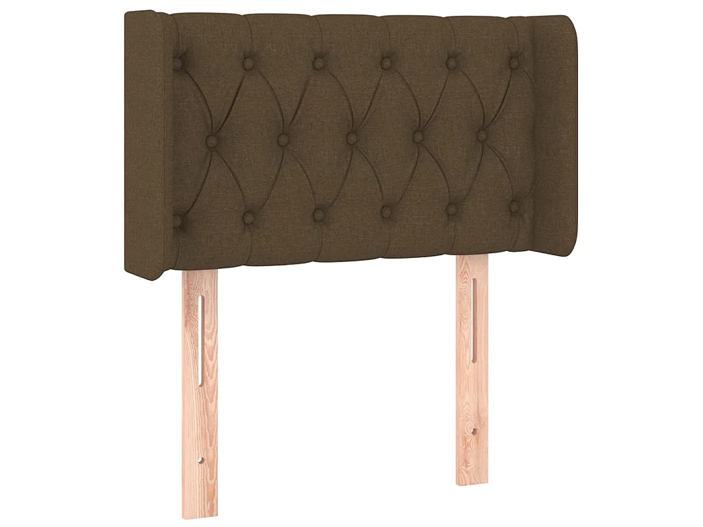 Hoofdbord met randen 83x16x78/88 cm stof donkerbruin