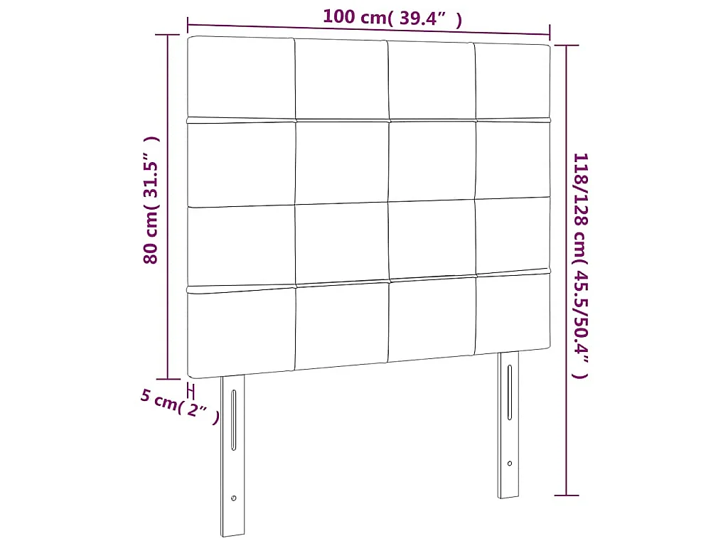Testiera Blu Scuro 100x5x118/128 cm Velluto