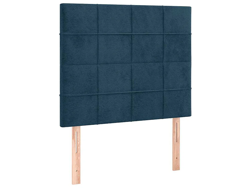 LED Kopfteil Dunkelblau 100x5x118/128 cm Samt
