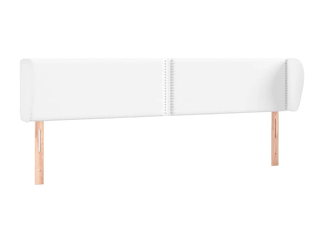 Hoofdbord met randen 163x23x78/88 cm kunstleer wit