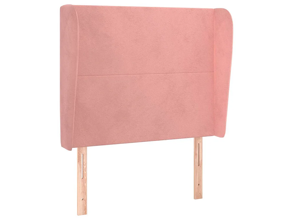 Tête de lit avec oreilles Rose 93x23x118/128 cm Velours