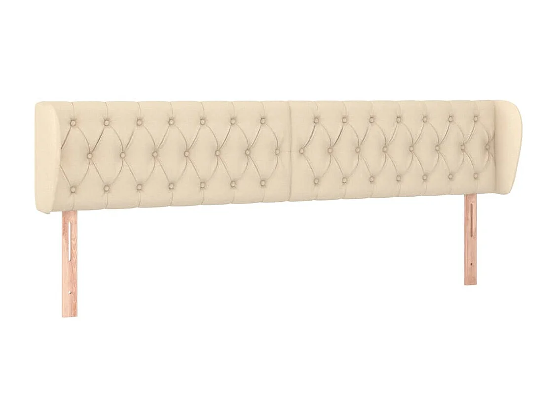 Tête de lit avec oreilles Crème 183x23x78/88 cm Tissu