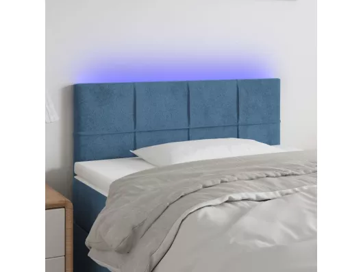 Kauf Unique LED Kopfteil Dunkelblau 100x5x78/88 cm Samt