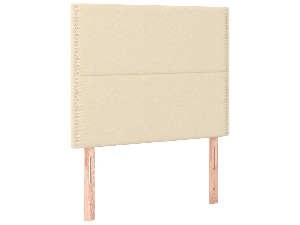 Hoofdbord LED 90x5x118/128 cm stof crèmekleurig