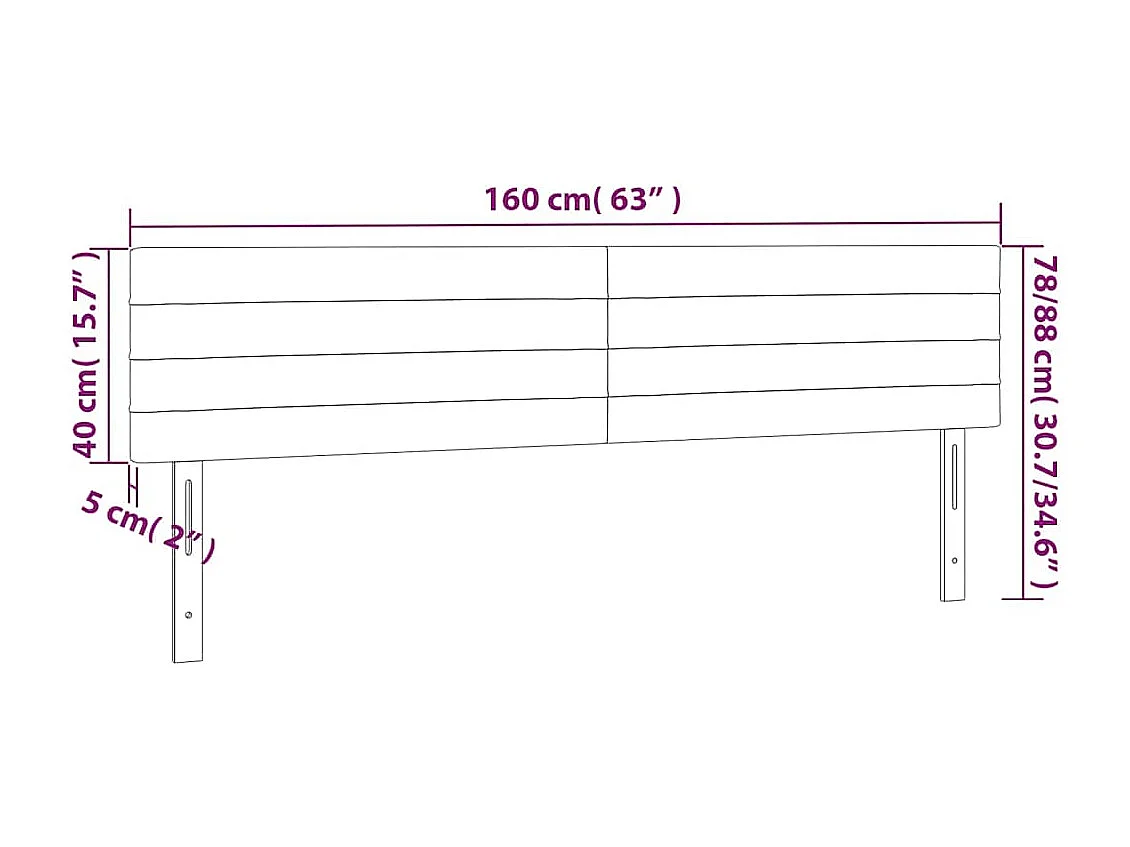 Cabeceira de cama 2 pcs veludo 80x5x78/88 cm verde-escuro