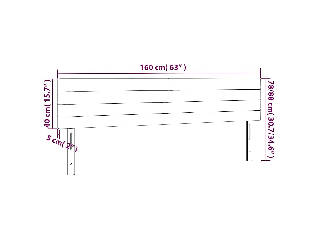 Cabeceiras verde-escuro 160x5x78/88 cm veludo