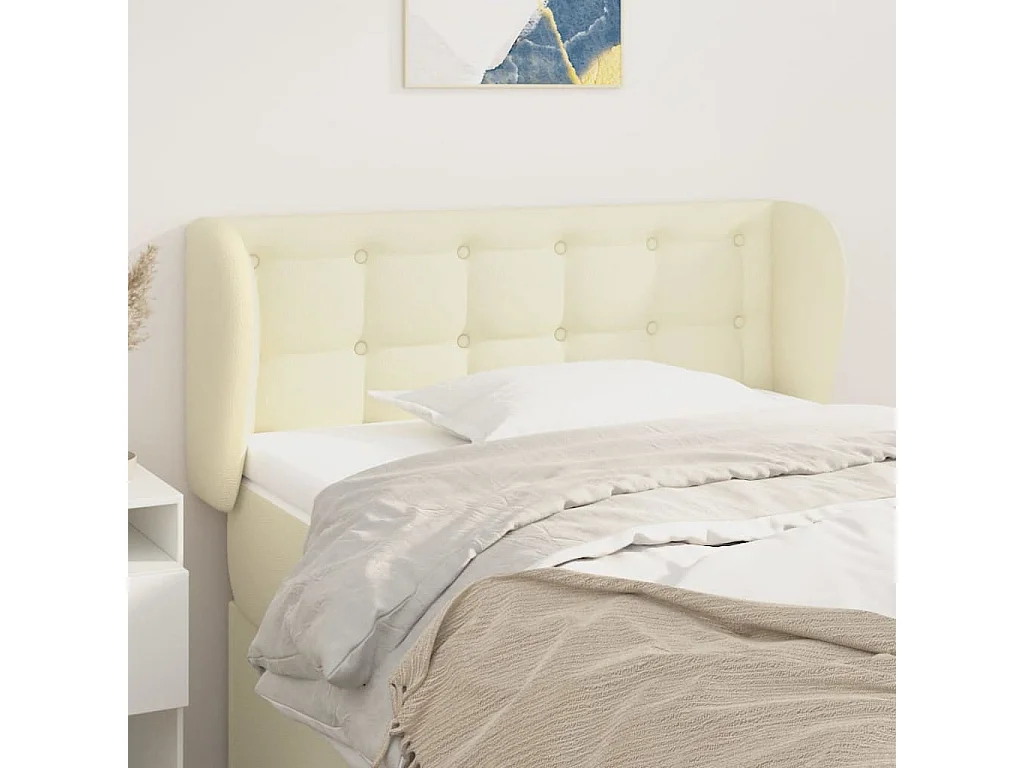 Testiera ad Orecchio Crema 93x23x78/88 cm in Similpelle