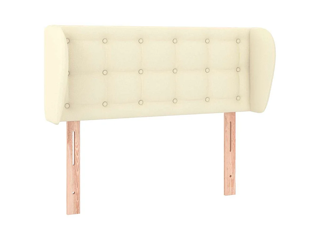 Hoofdbord met randen 93x23x78/88 cm kunstleer crèmekleurig