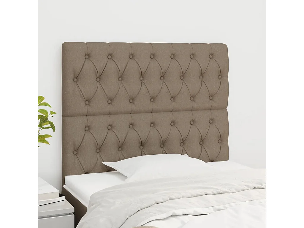 Kopfteil Taupe 100x7x118/128 cm Stoff