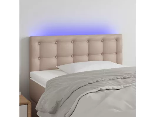 Kauf Unique LED Kopfteil Cappuccino-Braun 80x5x78/88 cm Kunstleder