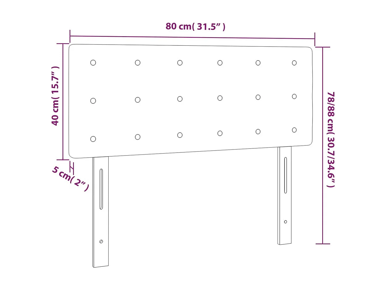 Hoofdbord LED 80x5x78/88 cm kunstleer cappuccinokleurig