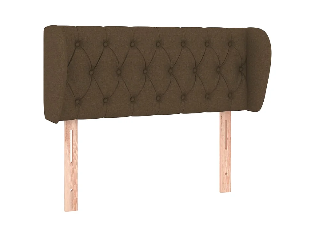 Cabeceira de cama c/ abas tecido 103x23x78/88cm castanho-escuro