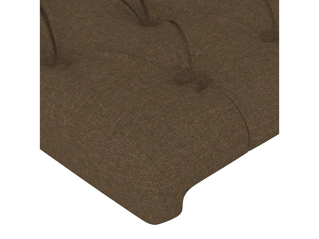 Cabeceira de cama c/ abas tecido 103x23x78/88cm castanho-escuro