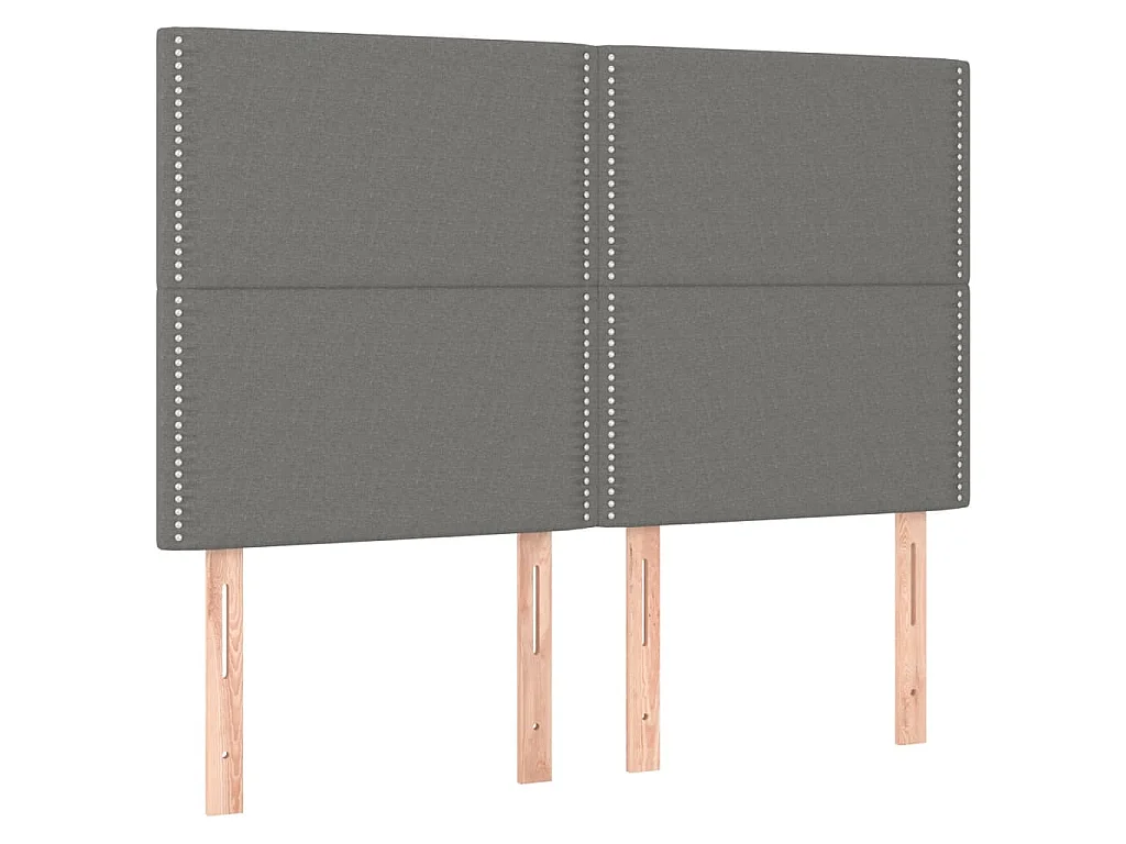 Kopfteil Dunkelgrau 144 x 5 x 118/128 cm Stoff