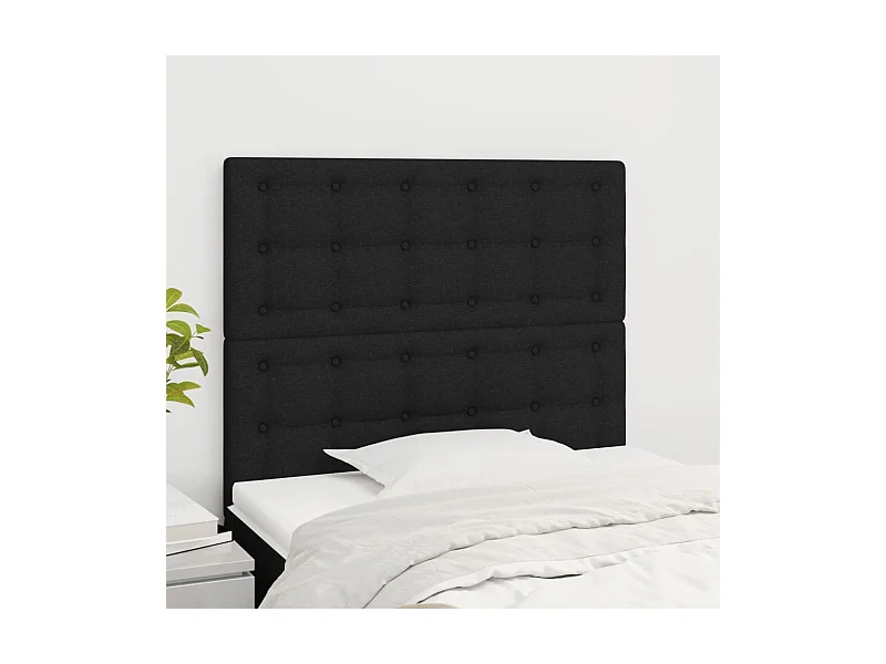 Hoofdbord zwart 90x5x118/128 cm stof