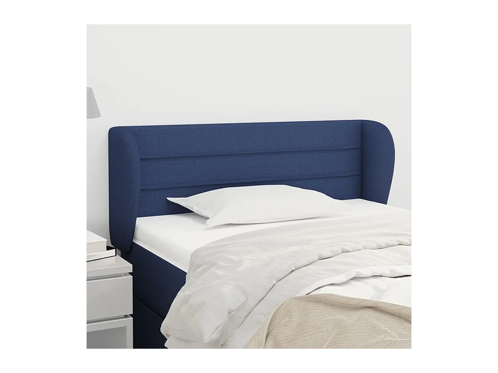 Tête de lit avec oreilles Bleu 93x23x78/88 cm Tissu