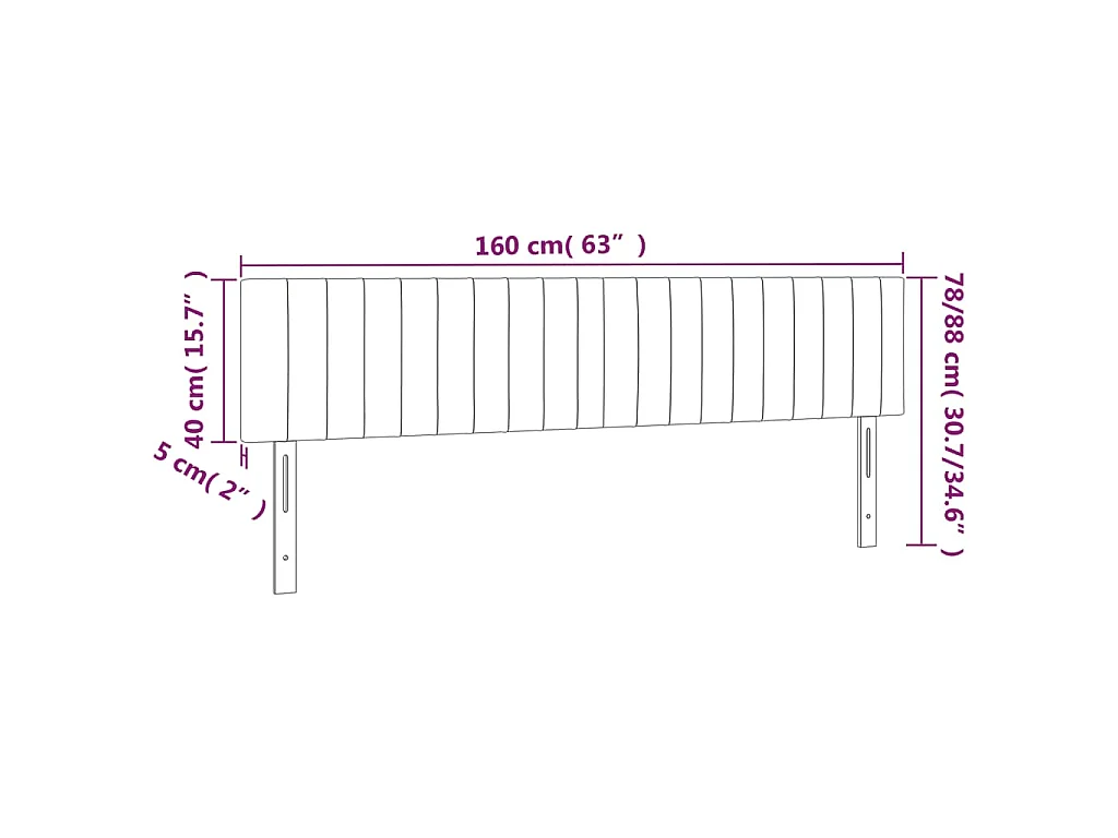 Hoofdbord LED 160x5x78/88 cm fluweel roze