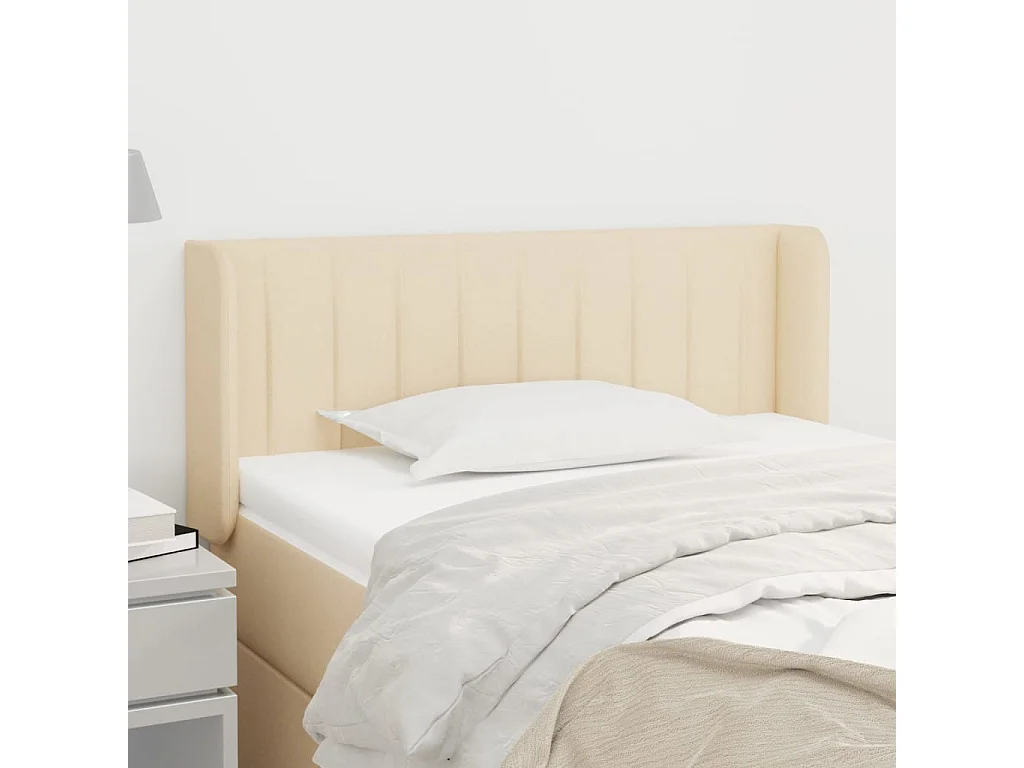 Tête de lit avec oreilles Crème 103x16x78/88 cm Tissu