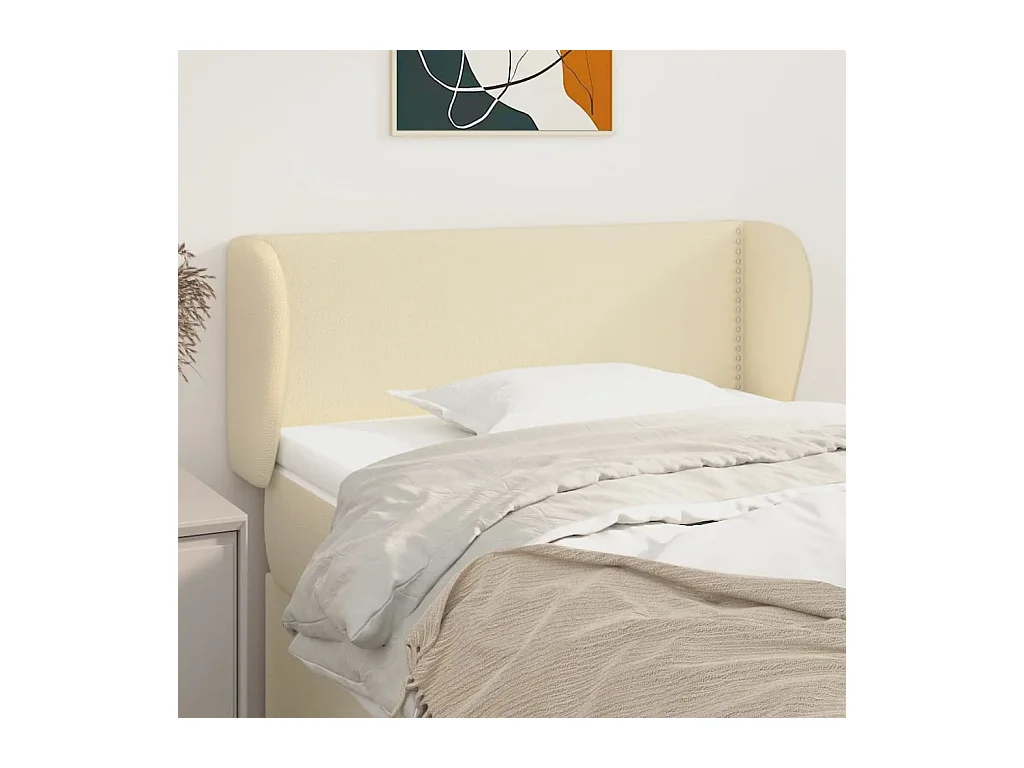 Testiera ad Orecchio Crema 103x23x78/88 cm in Similpelle