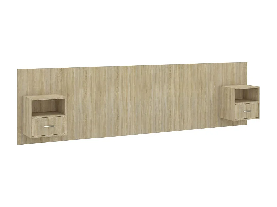 Kopfteil mit Nachttischen Sonoma-Eiche Holzwerkstoff