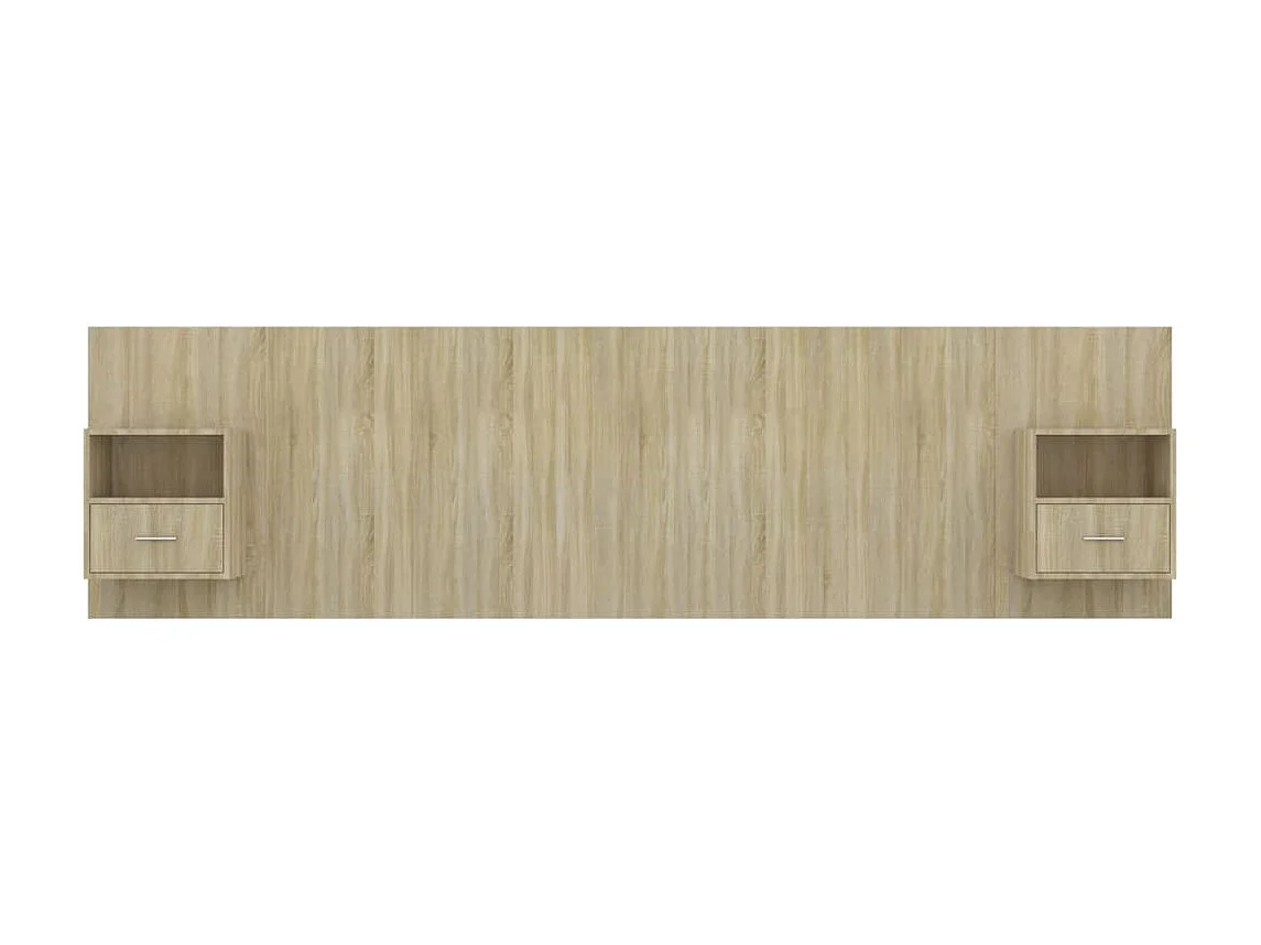 Kopfteil mit Nachttischen Sonoma-Eiche Holzwerkstoff