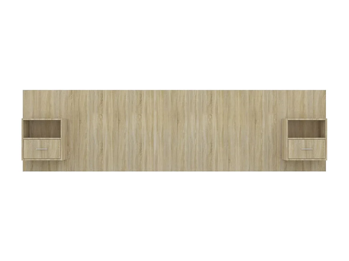 Kopfteil mit Nachttischen Sonoma-Eiche Holzwerkstoff