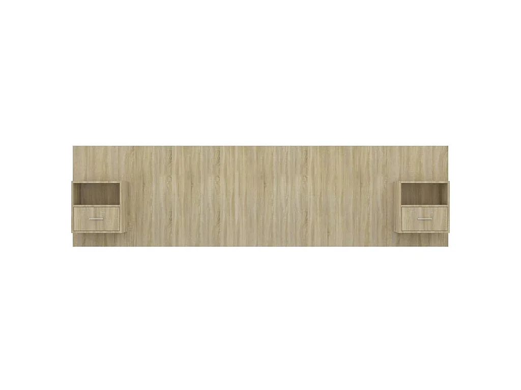 Testiera Letto con Armadietti Legno Multistrato Rovere Sonoma