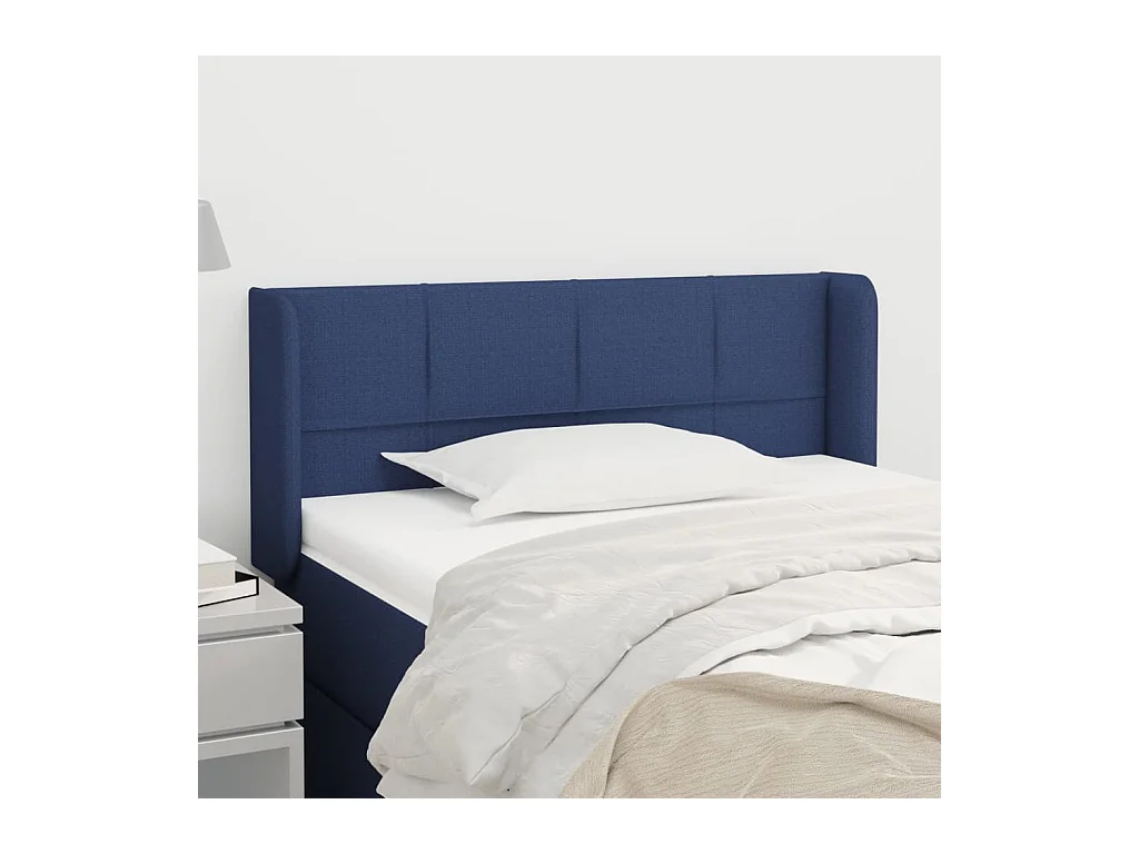 Tête de lit avec oreilles Bleu 83x16x78/88 cm Tissu