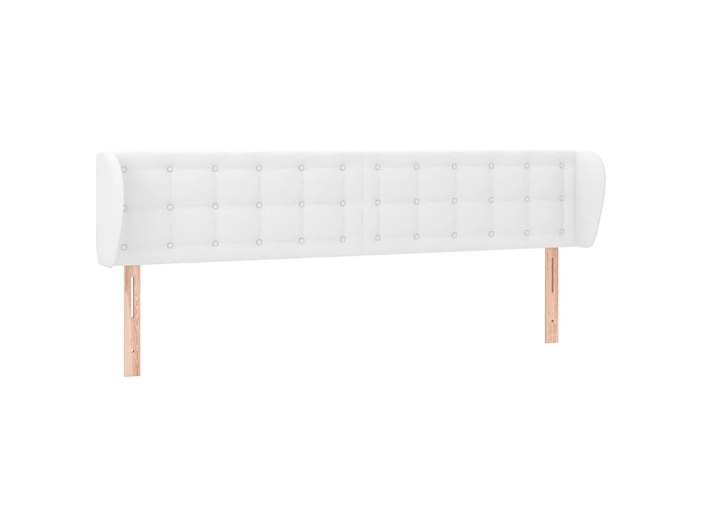 Testiera ad Orecchio Bianca 203x23x78/88 cm in Similpelle