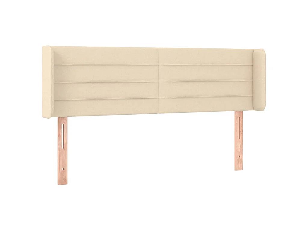 Hoofdbord LED 147x16x78/88 cm stof crèmekleurig