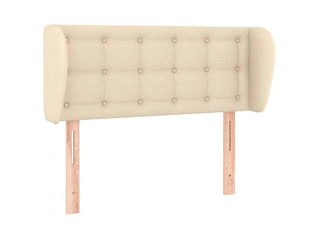 Hoofdbord met randen 83x23x78/88 cm stof crèmekleurig