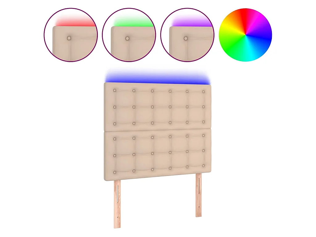 Tête de lit à LED Cappuccino 100x5x118/128 cm Similicuir