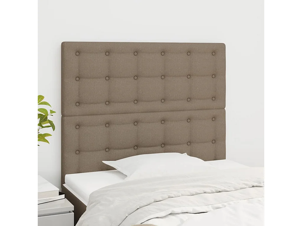 Testiera per letto Tortora 80x5x118/128 cm Tessuto