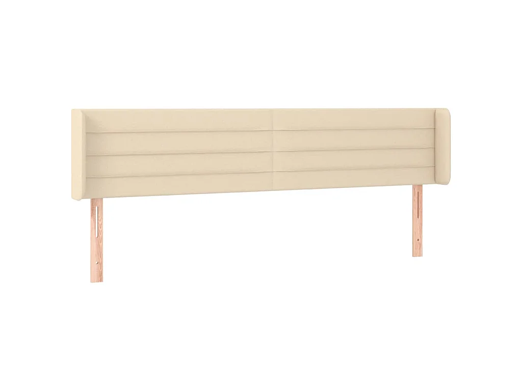 Tête de lit avec oreilles Crème 203x16x78/88 cm Tissu