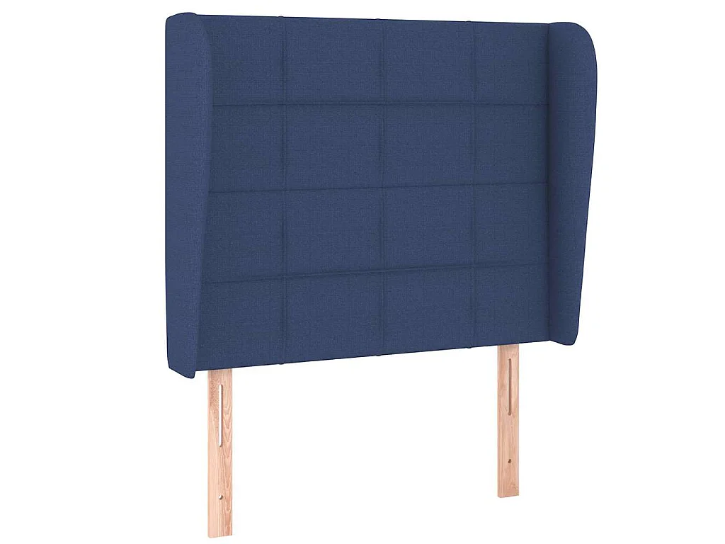 Tête de lit avec oreilles Bleu 83x23x118/128 cm Tissu
