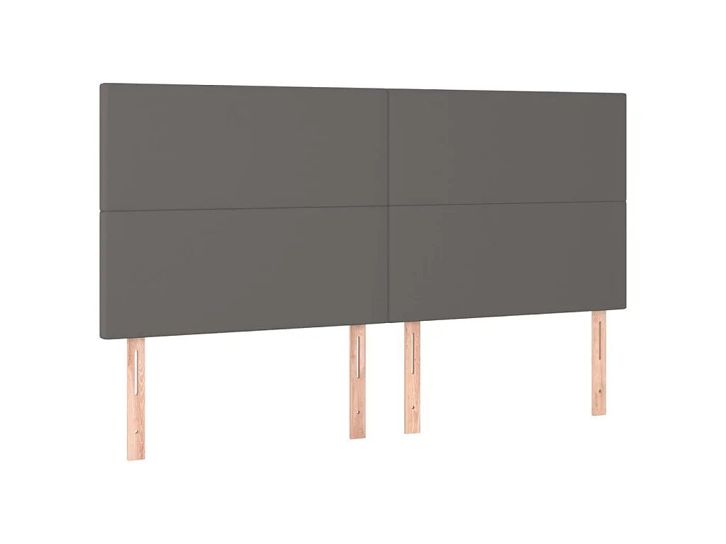 Cabeceira cama c/ LED 180x5x118/88cm couro artificial cinzento