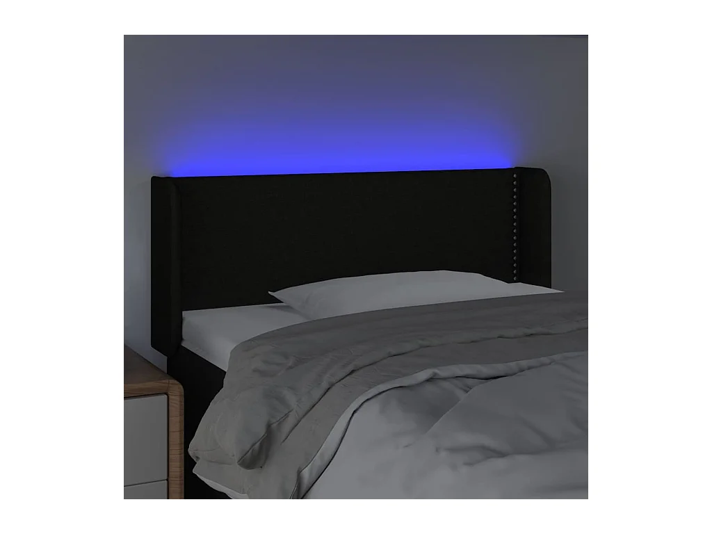 Tête de lit à LED Noir 103x16x78/88 cm Tissu