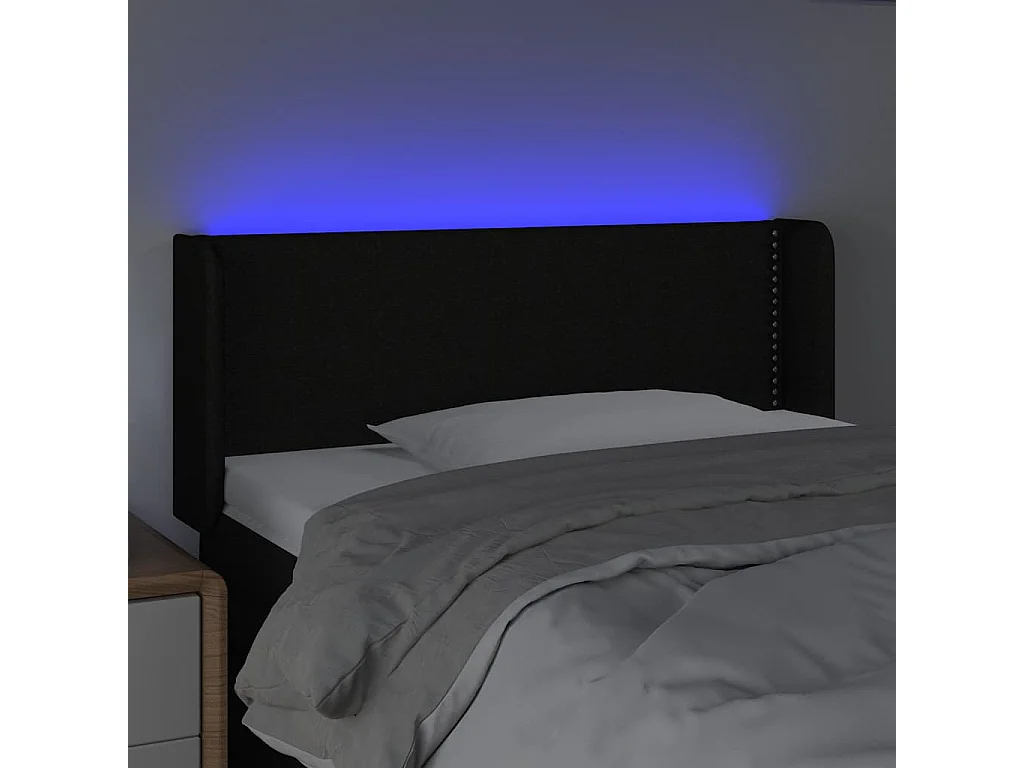 Hoofdbord LED 103x16x78/88 cm stof zwart