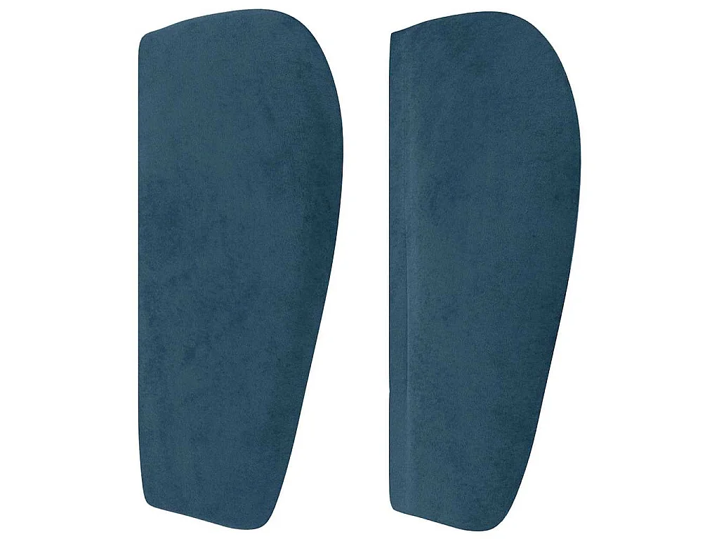 Hoofdbord met randen 203x23x78/88 cm fluweel donkerblauw