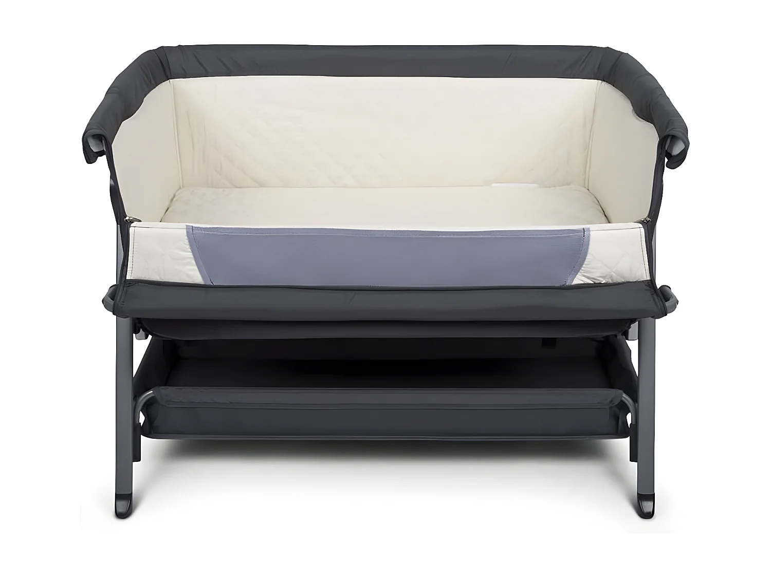 Baninni Cuna de colecho Elia 92x55x82 cm gris oscuro