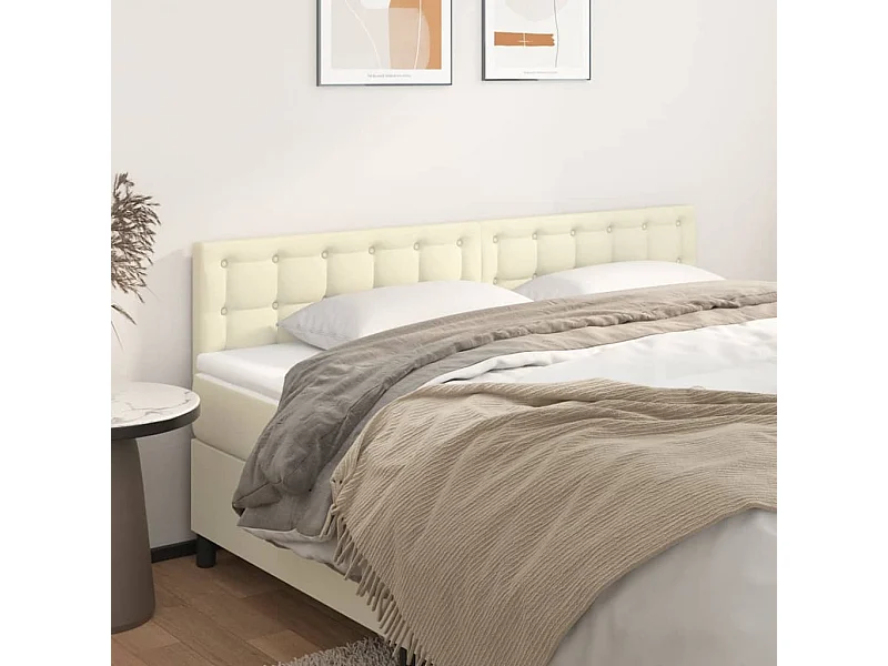 Têtes de lit 2 pcs Crème 80x5x78/88 cm Similicuir