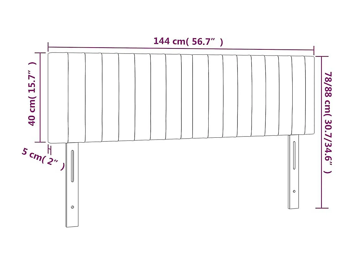 Hoofdborden 2 st 72x5x78/88 cm fluweel donkergroen