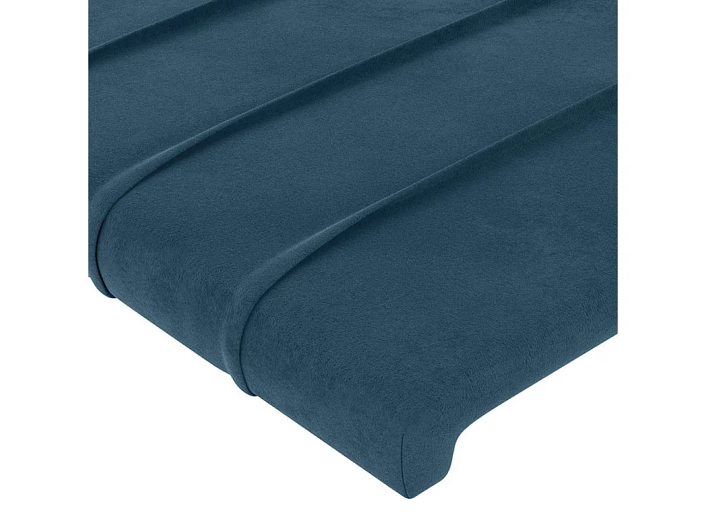 Tête de lit à LED Bleu foncé 100x5x118/128 cm Velours