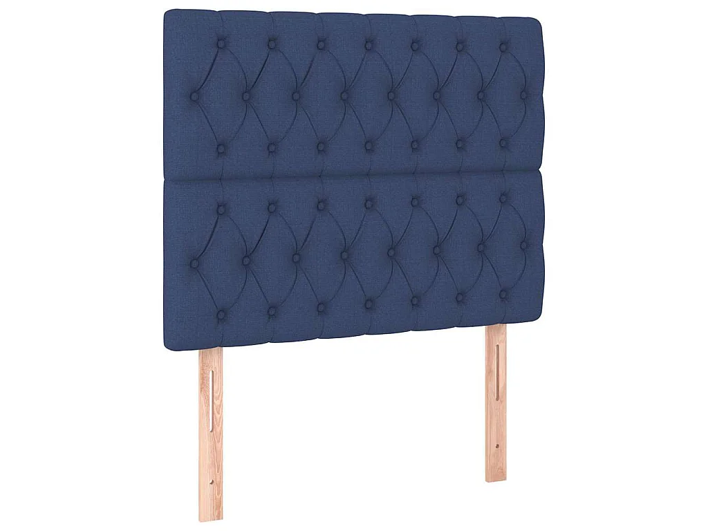 Hoofdbord LED 90x7x118/128 cm stof blauw
