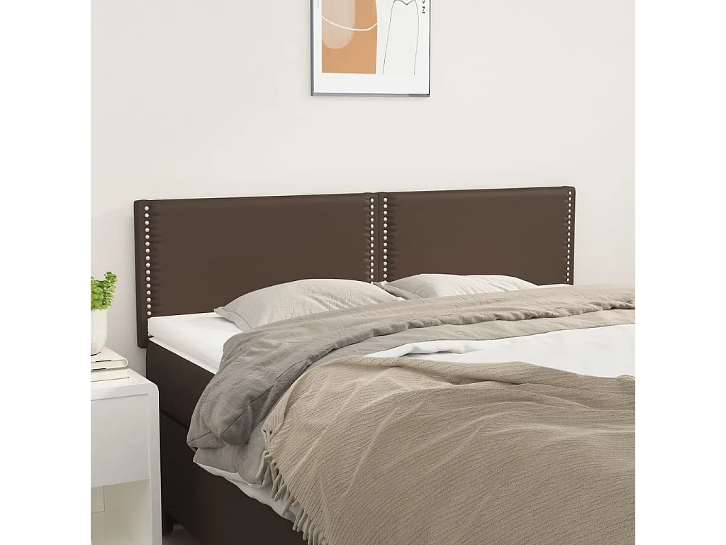 Têtes de lit 2 pcs Marron 72x5x78/88 cm Similicuir