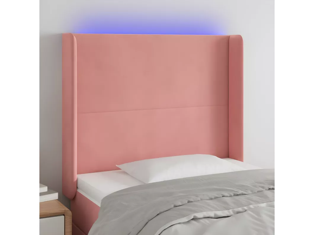 Kauf Unique LED Kopfteil Rosa 93x16x118/128 cm Samt